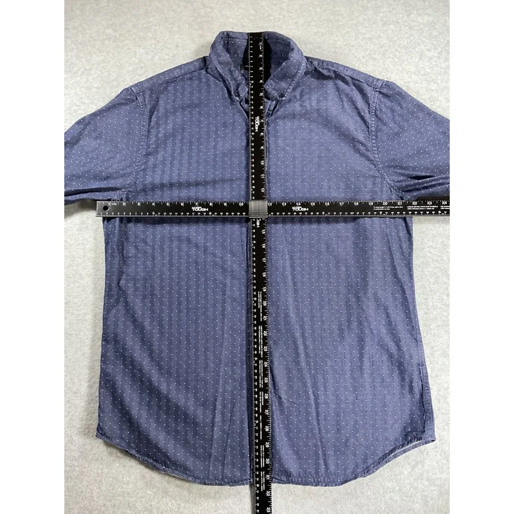 Banana Republic Mens Slim Fit Blue Micro Dot Stripe Button Down Shirt L 1832